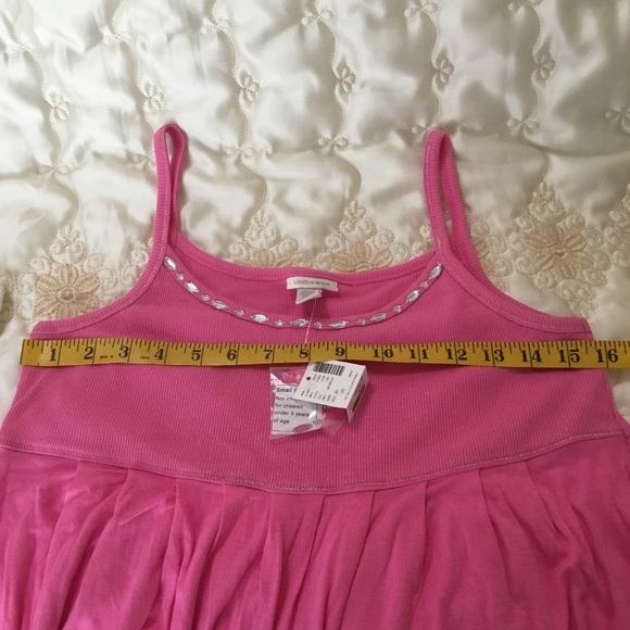 NEW Two Pink and White Spaghetti strap baby doll Dresses , Embellished - Picture 9 of 12